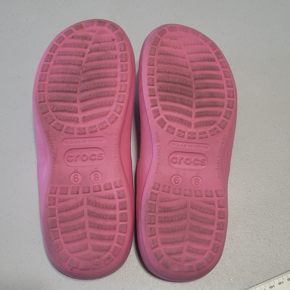 Crocs Athens Flip Flops Pink Navy Blue Women 8 Men 6 Thong Sandals - Picture 8 of 8